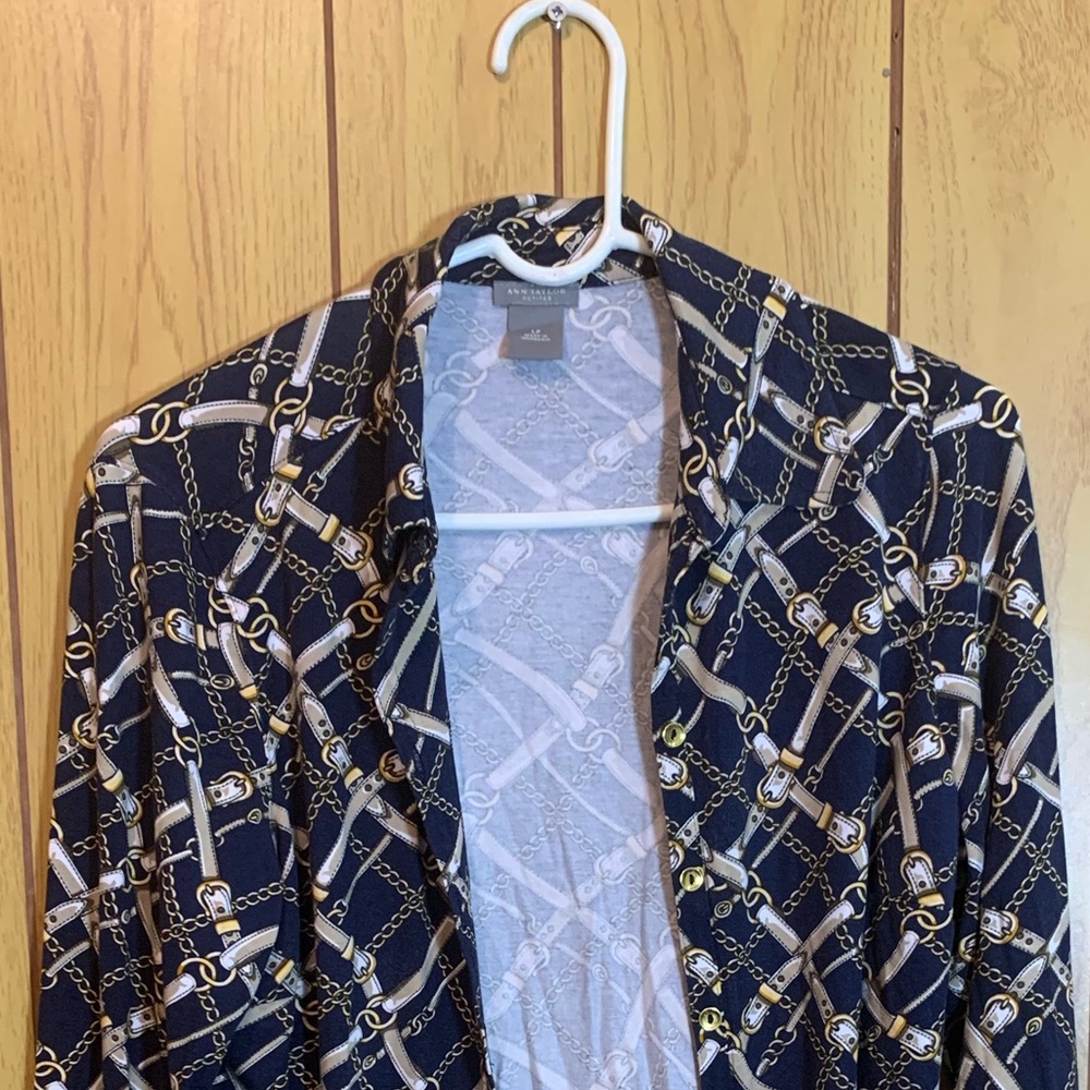 Ann Taylor Button Down Shirt Belt Design